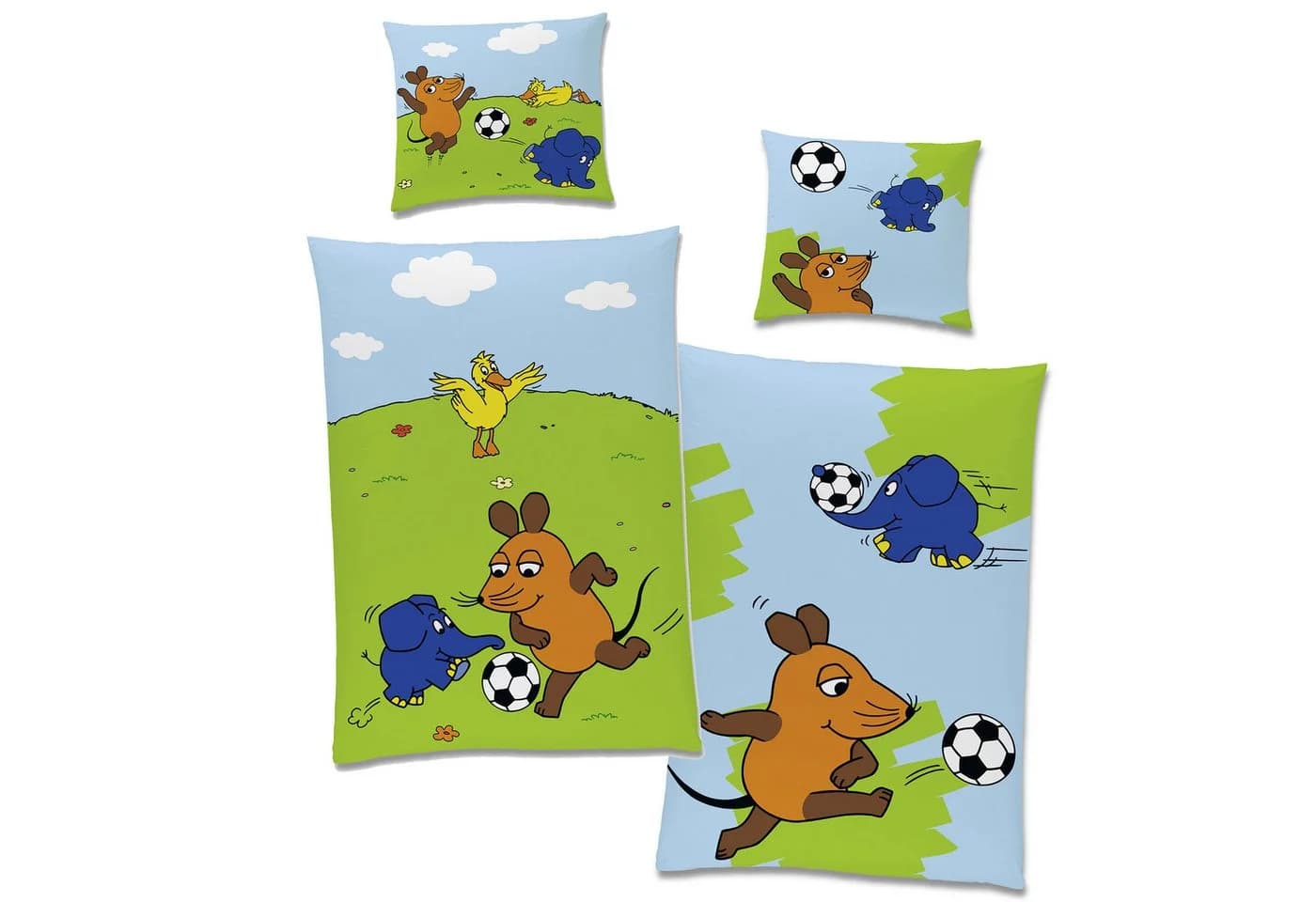 BERONAGE Kinderbettwäsche Sendung mit der Maus Fußball-Turnier 100% Baumwolle - Bild 2