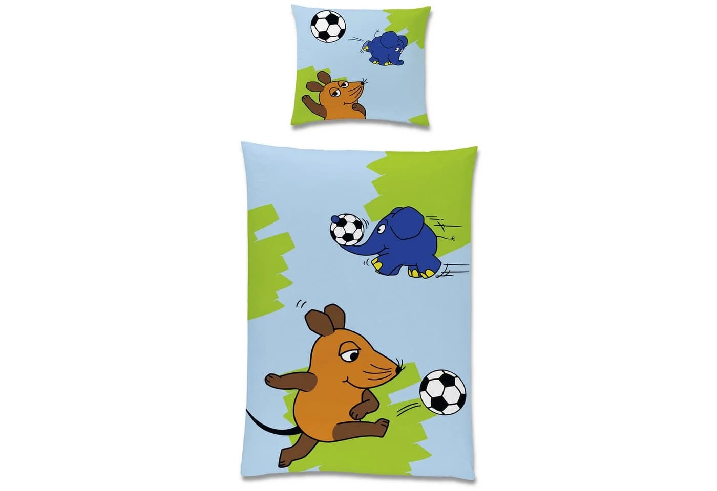 BERONAGE Kinderbettwäsche Sendung mit der Maus Fußball-Turnier 100% Baumwolle - Bild 3
