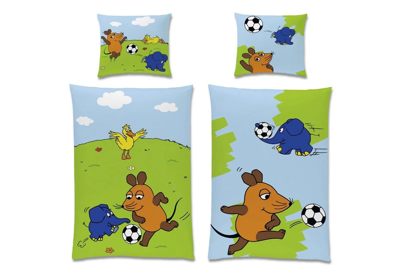 BERONAGE Kinderbettwäsche Sendung mit der Maus Fußball-Turnier 100% Baumwolle - Bild 4