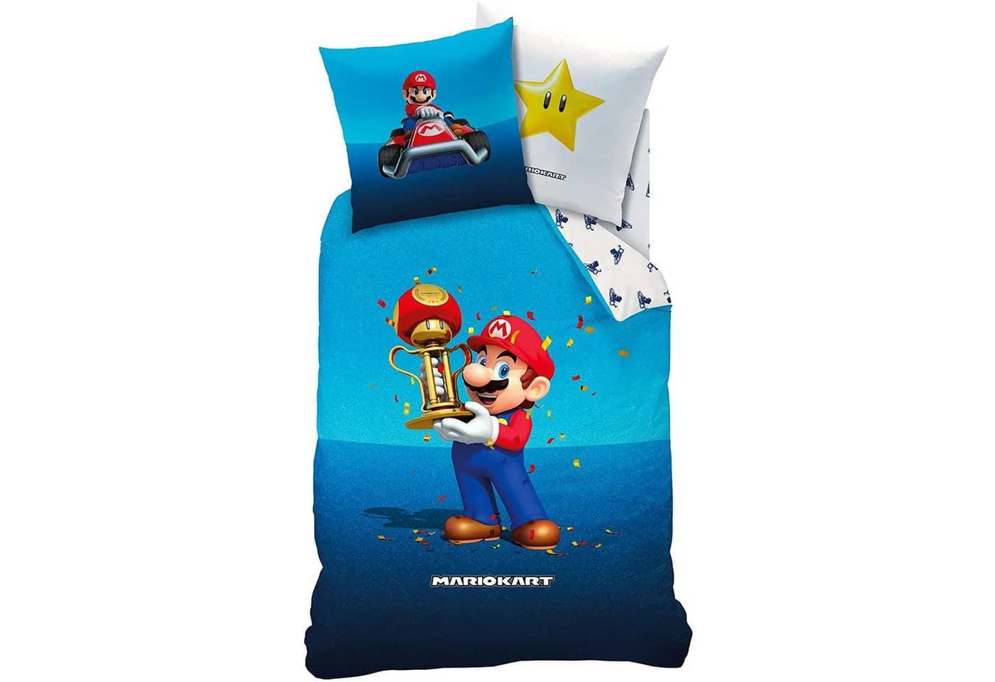 BERONAGE Kinderbettwäsche Super Mario Kart 2-teilig Baumwolle - Bild 3