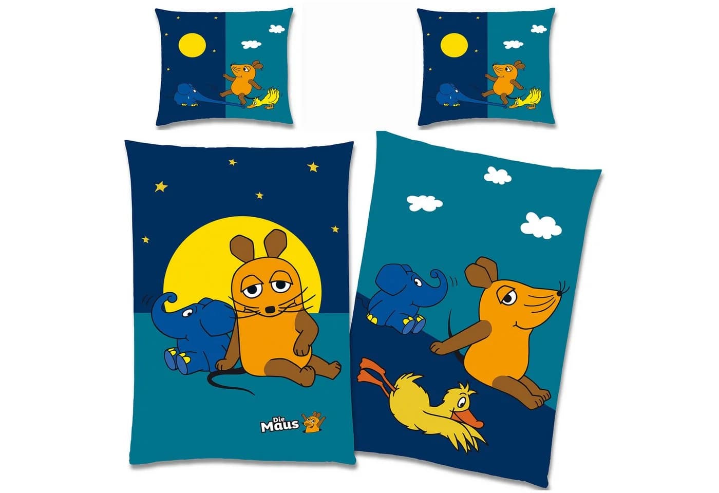 BERONAGE Kinderbettwäsche Maus Night Biber 100% Baumwolle 2-teilig - Bild 2