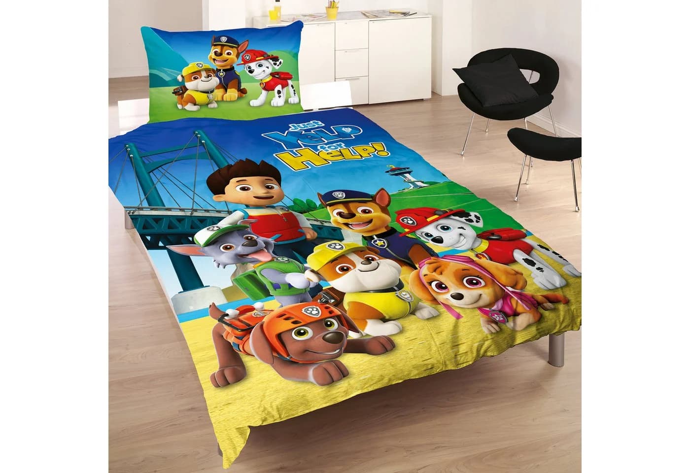 BERONAGE Kinderbettwäsche Paw Patrol Team Blau 100% Baumwolle - Bild 3