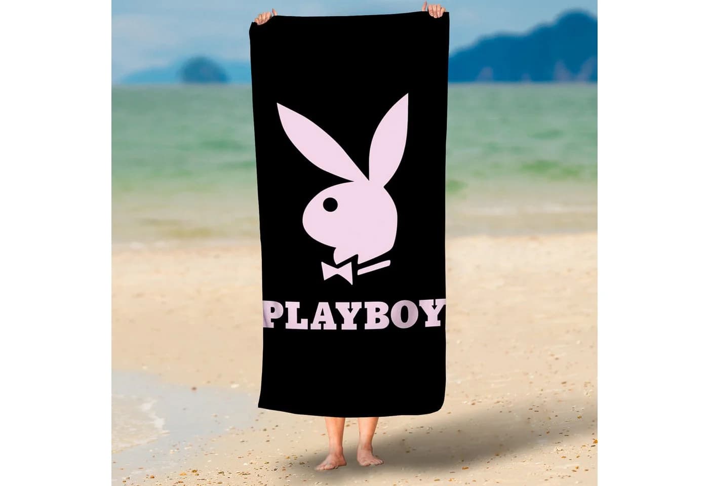 BERONAGE Playboy Badetuch Bunny Frottee Velours 100% Baumwolle
