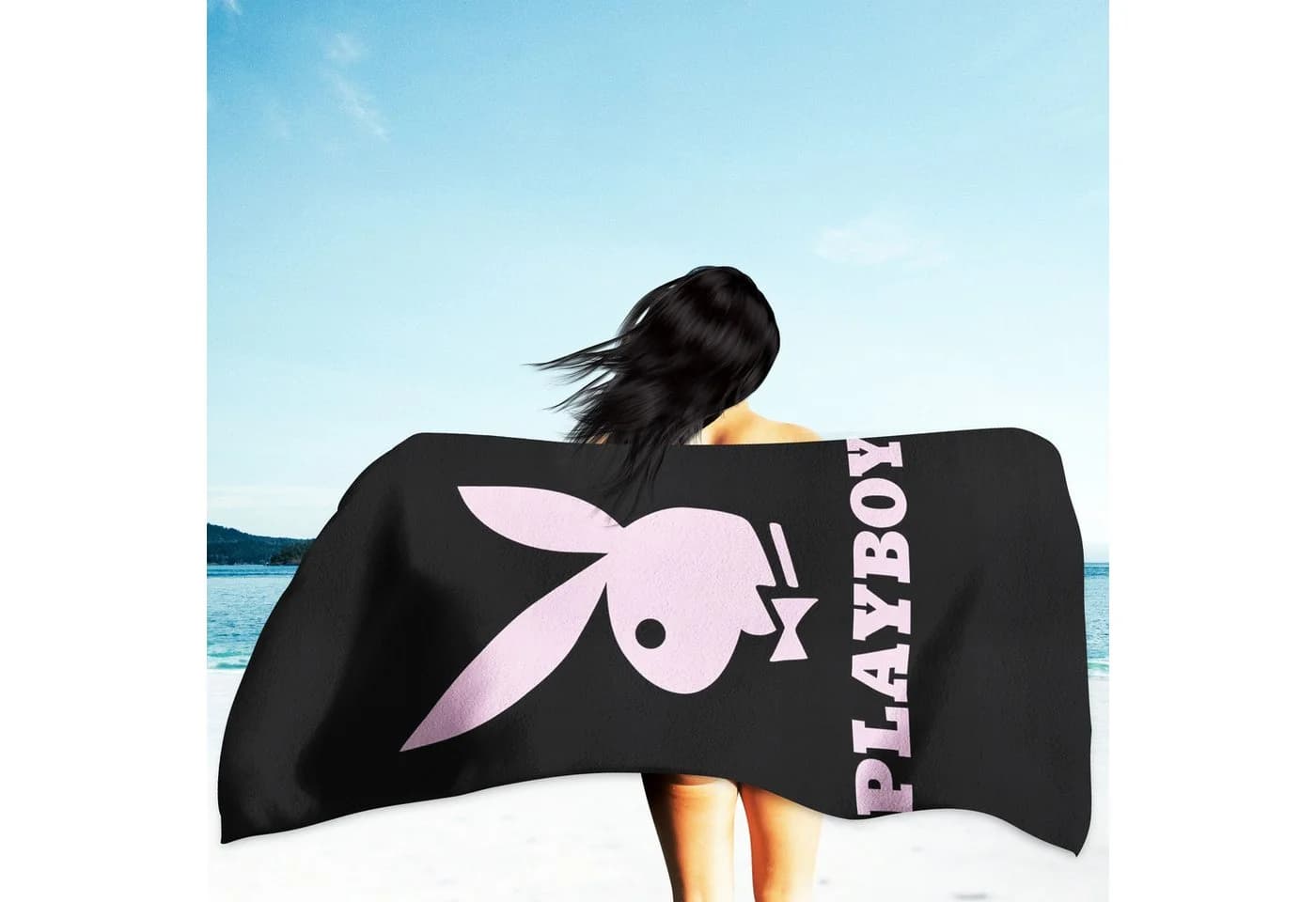 BERONAGE Playboy Badetuch Bunny Frottee Velours 100% Baumwolle - Bild 3