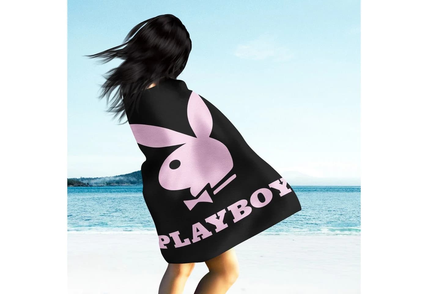 BERONAGE Playboy Badetuch Bunny Frottee Velours 100% Baumwolle - Bild 4