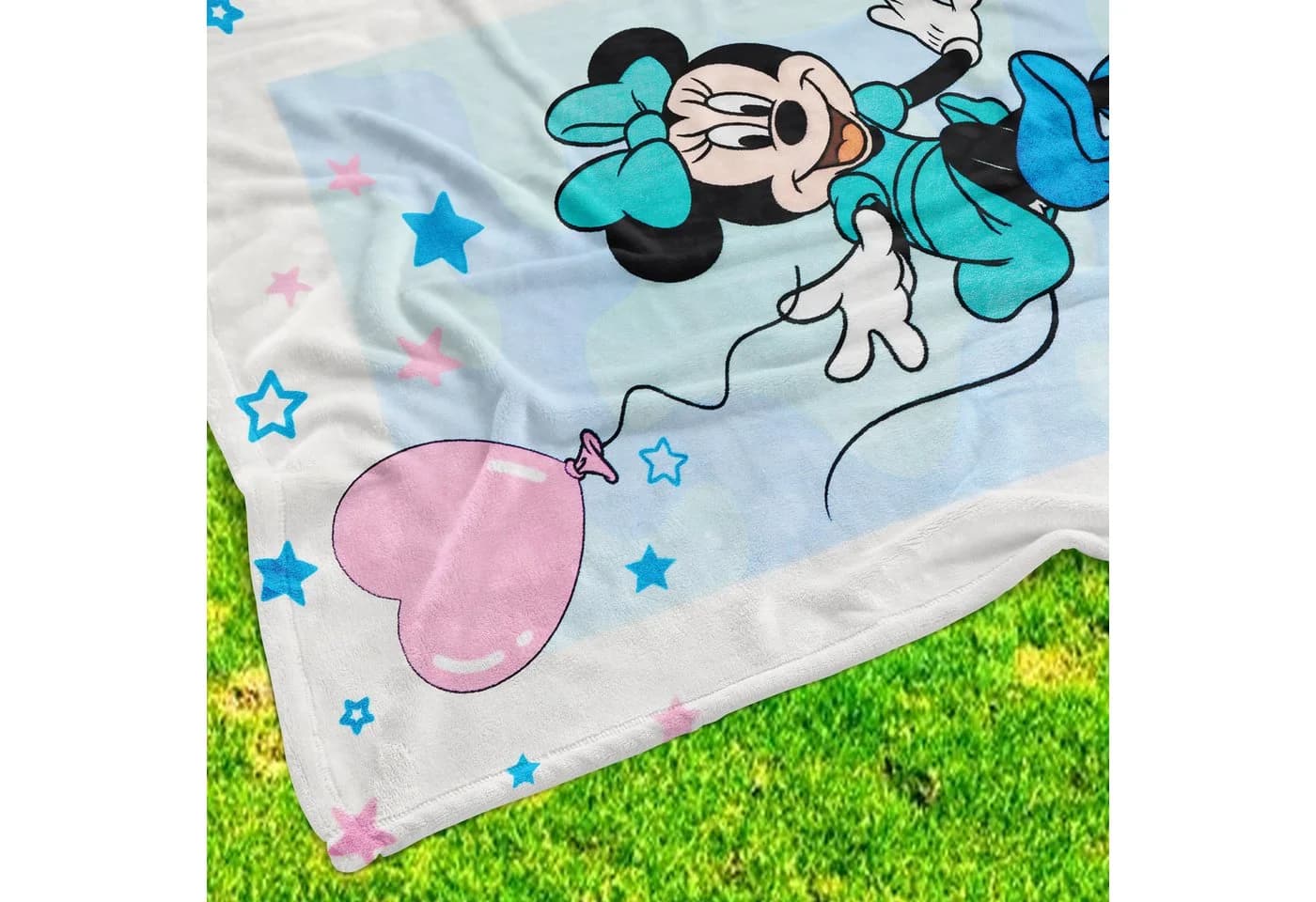 BERONAGE Minnie Mouse Kuscheldecke Blau/Rosa 130x170 cm Disney