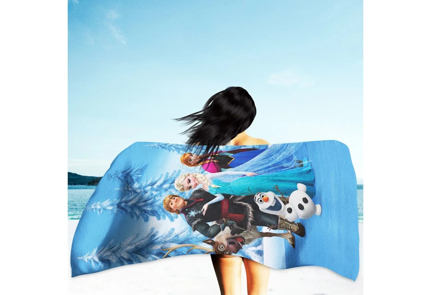 BERONAGE Strandtuch Frozen Disney Eiskönigin 100% Baumwolle Frottee - Bild 4