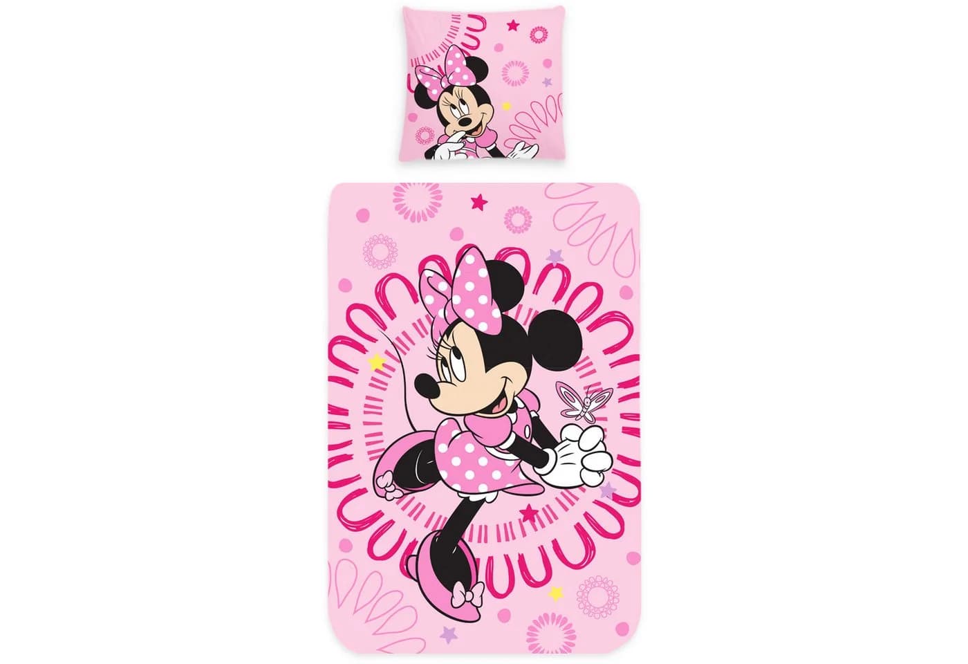 BERONAGE Kinderbettwäsche Minnie Mouse Rosa Flanell 100% Baumwolle - Bild 3