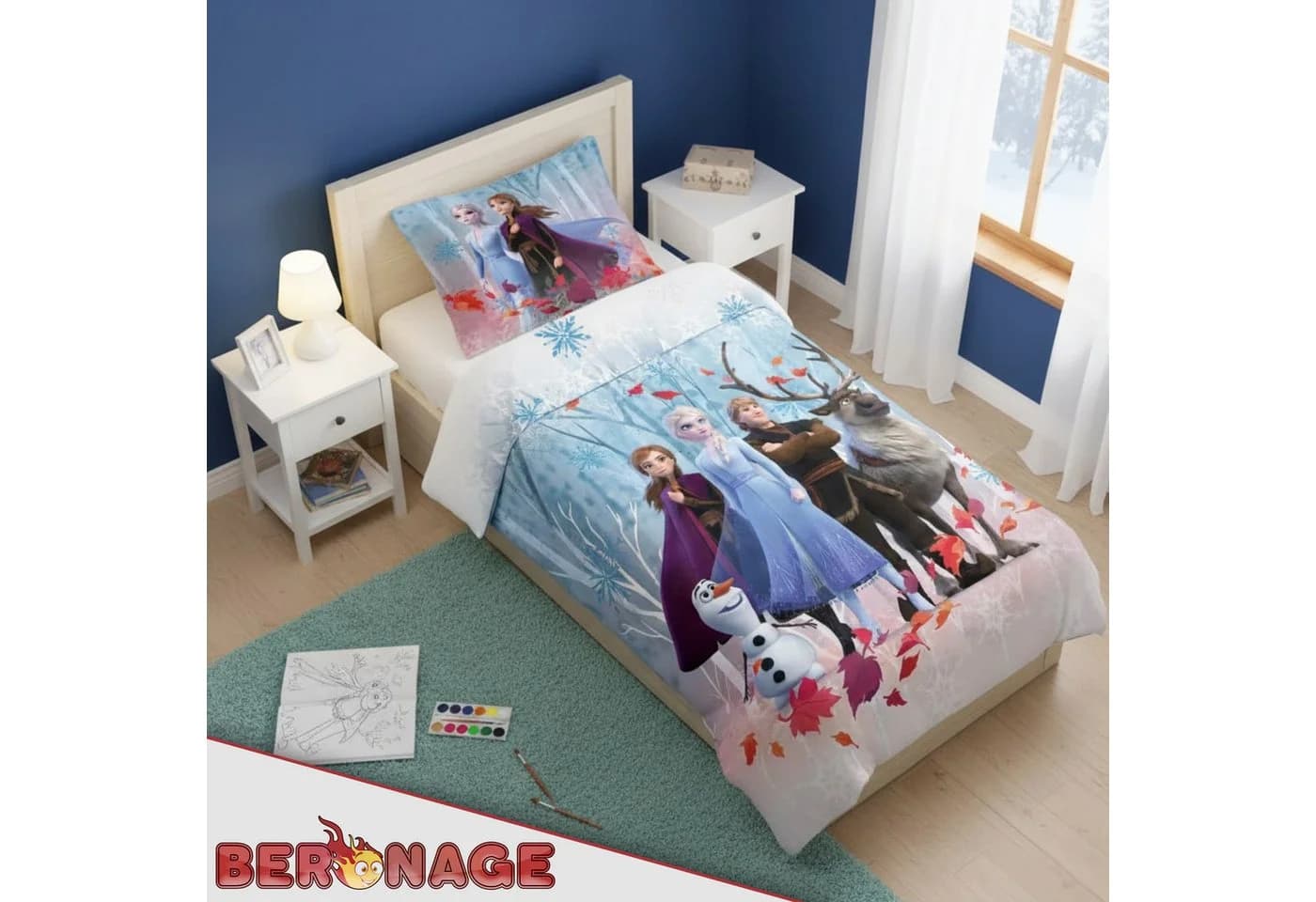 BERONAGE Kinderbettwäsche Frozen Die Eiskönigin Team Bettwäsche Biber Flanell - Bild 5