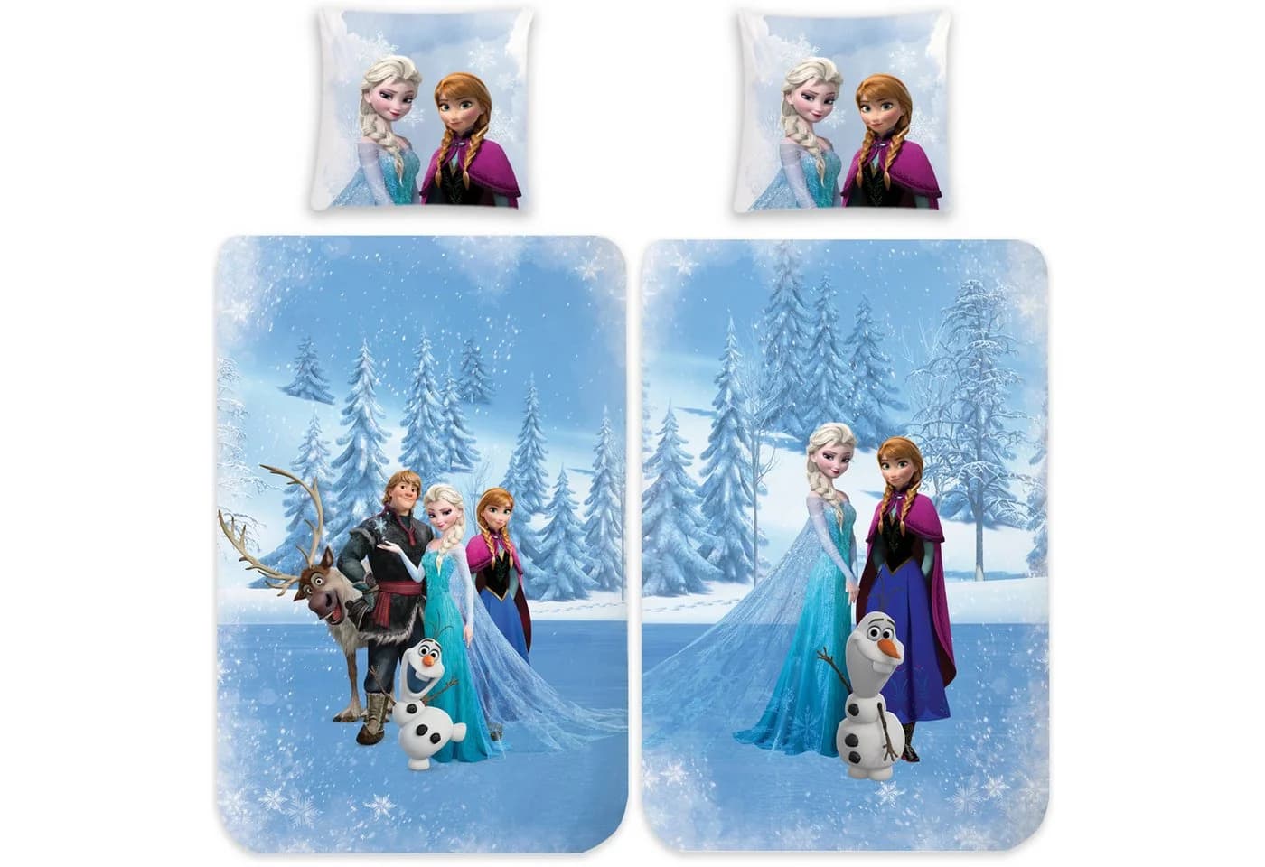 BERONAGE Kinderbettwäsche Frozen Die Eiskönigin 100% Baumwolle Blau - Bild 2