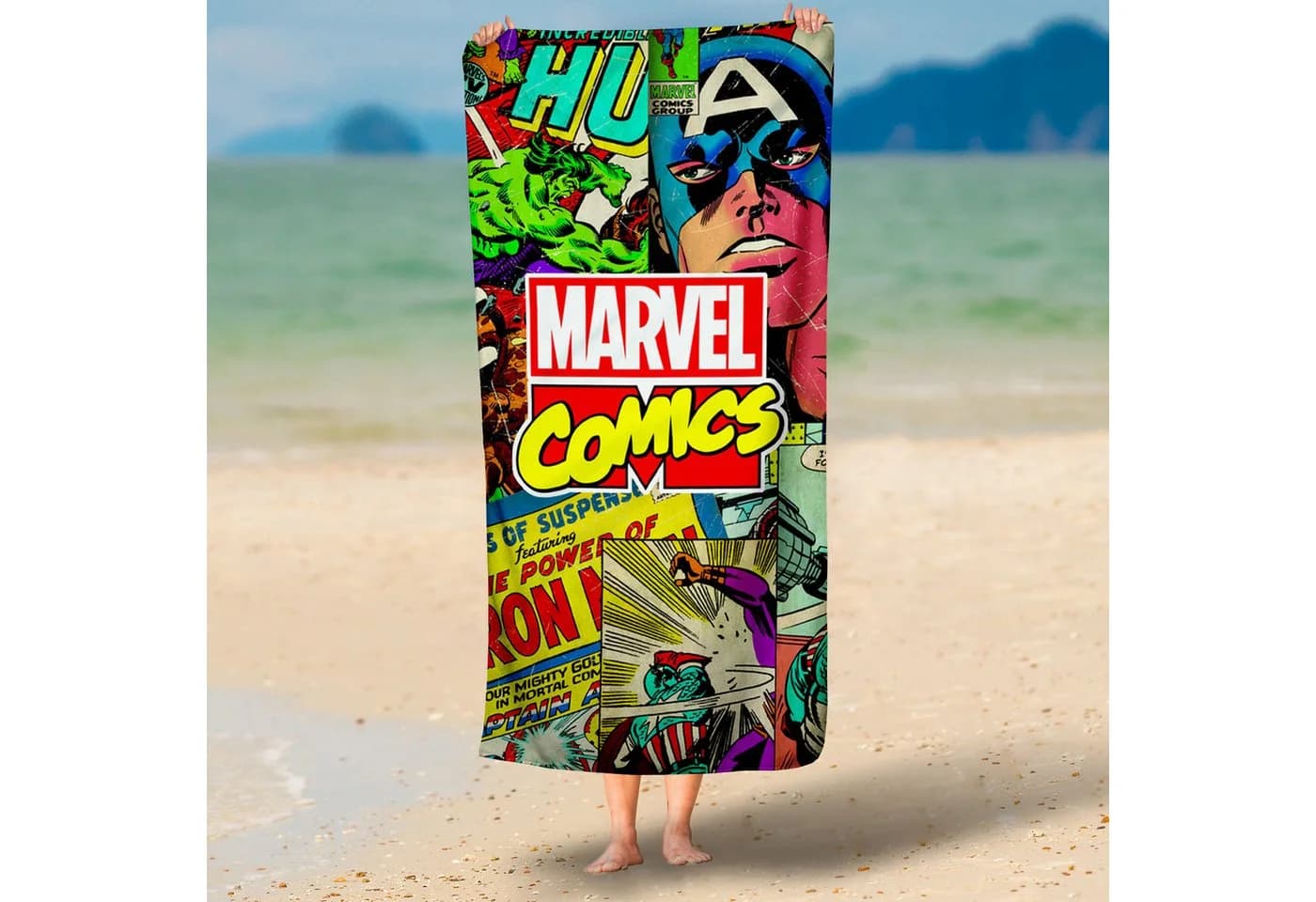 BERONAGE Marvel Strandtuch Comics 75x150 cm Baumwolle