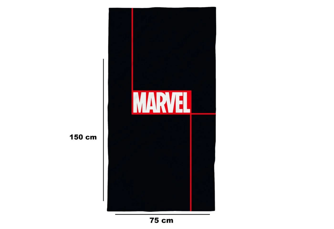 BERONAGE Marvel Strandtuch Logo Schwarz 100% Baumwolle - Bild 3