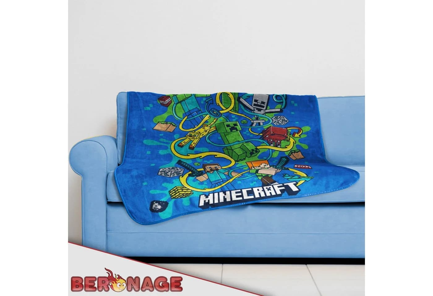 Minecraft Wohndecke Slurp 150x200 cm Kuscheldecke BERONAGE - Bild 4