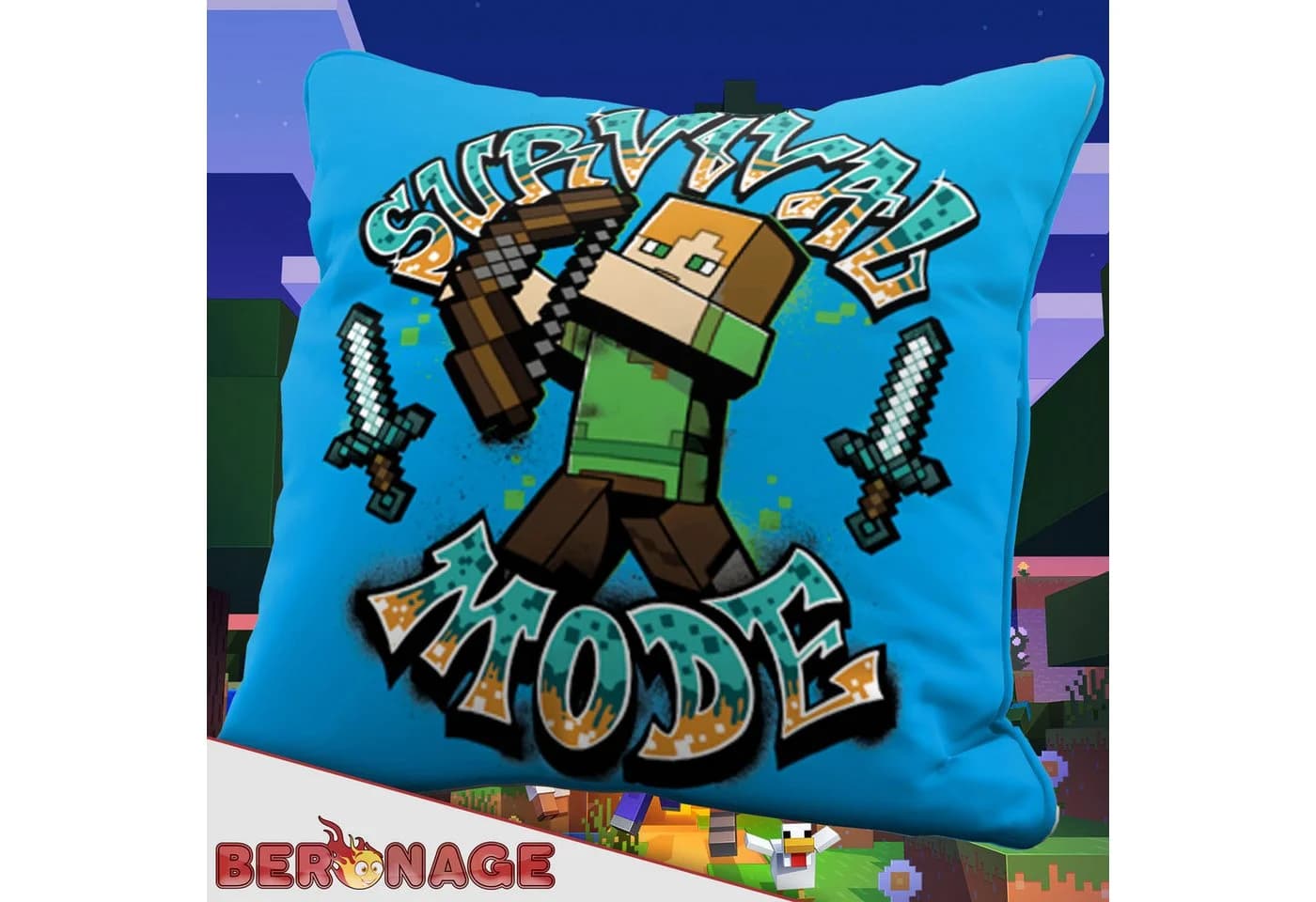 BERONAGE Minecraft Kuschelkissen Blast 40x40cm Creeper TNT - Bild 5
