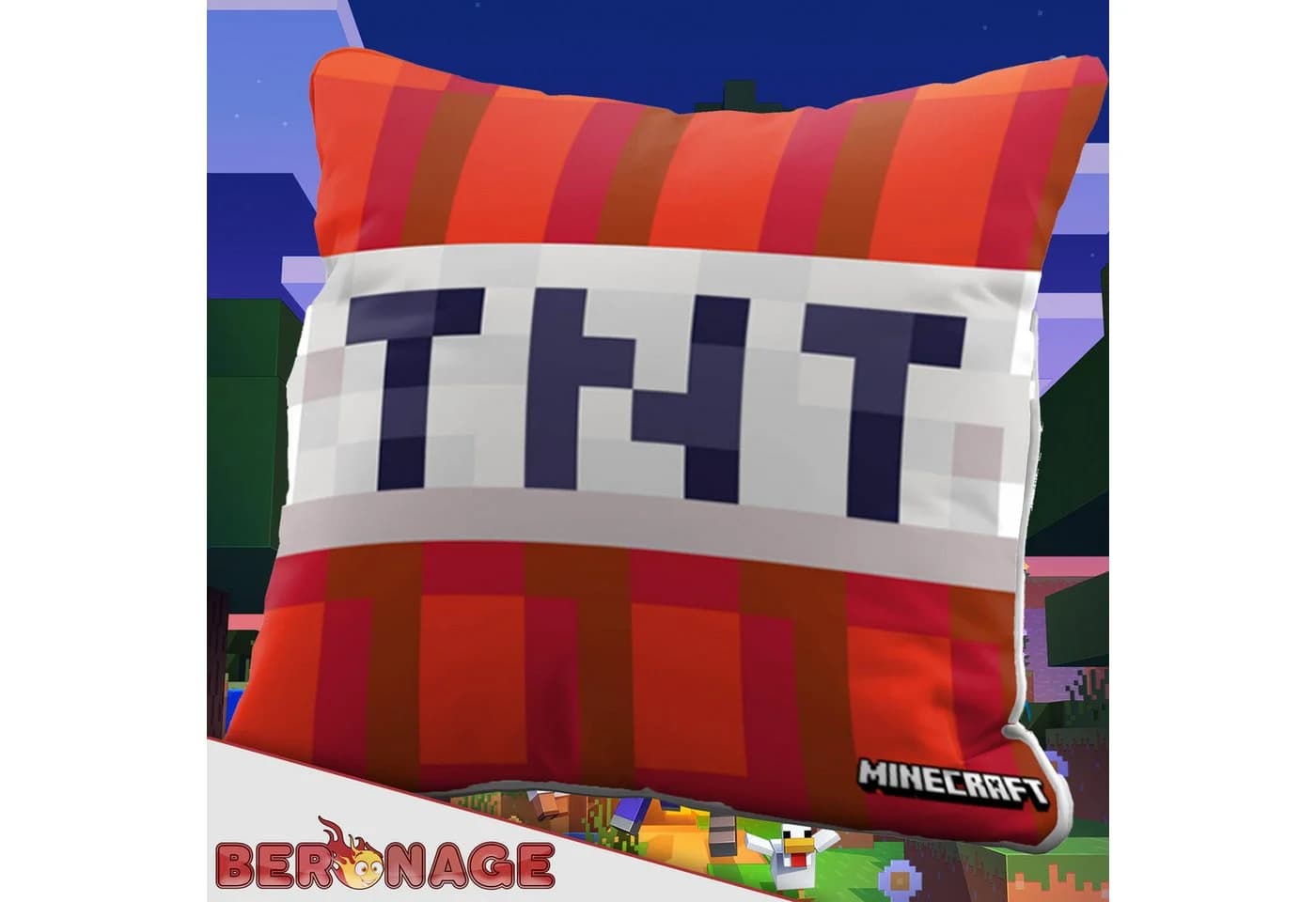 BERONAGE Minecraft Kissen Creeper & TNT 40x40 cm Kuschelkissen - Bild 5