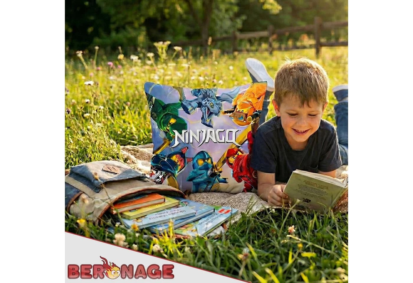 BERONAGE Dekokissen LEGO Ninjago Dragons Rising 40x40 cm - Bild 4
