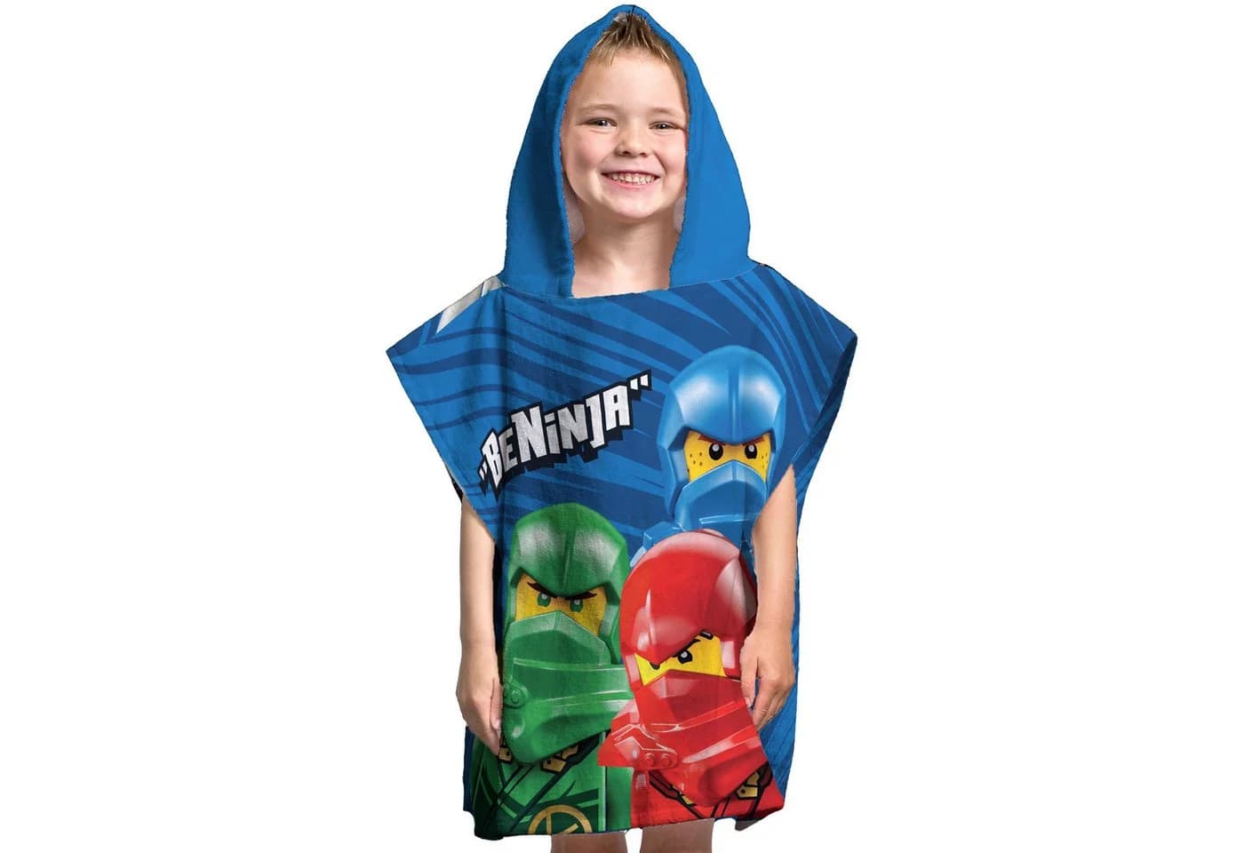 BERONAGE Kapuzenhandtuch LEGO Ninjago Kinder Bade-Poncho Blau - Bild 2