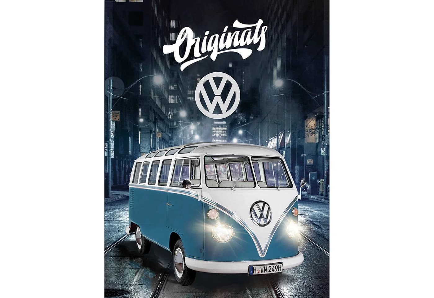 BERONAGE Volkswagen Bulli Teppich 100x133 cm Blau - Bild 2