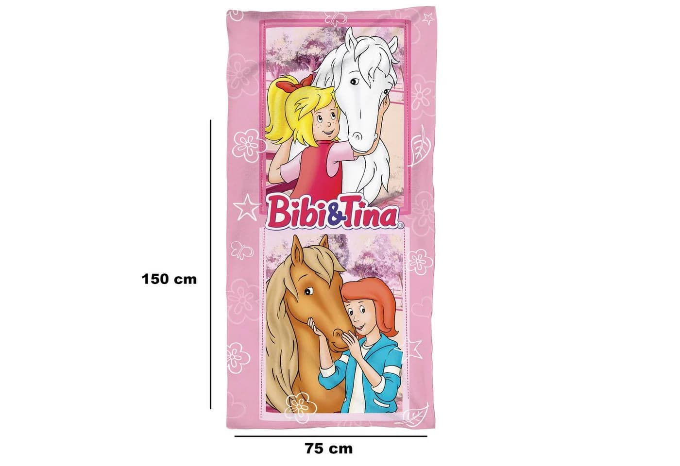 BERONAGE Bibi und Tina Badetuch 100% Baumwolle Velours-Qualität - Bild 3