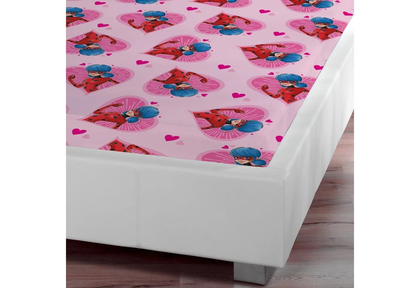 BERONAGE Spannbettlaken Miraculous Ladybug Herz Pink Rosa - Bild 5
