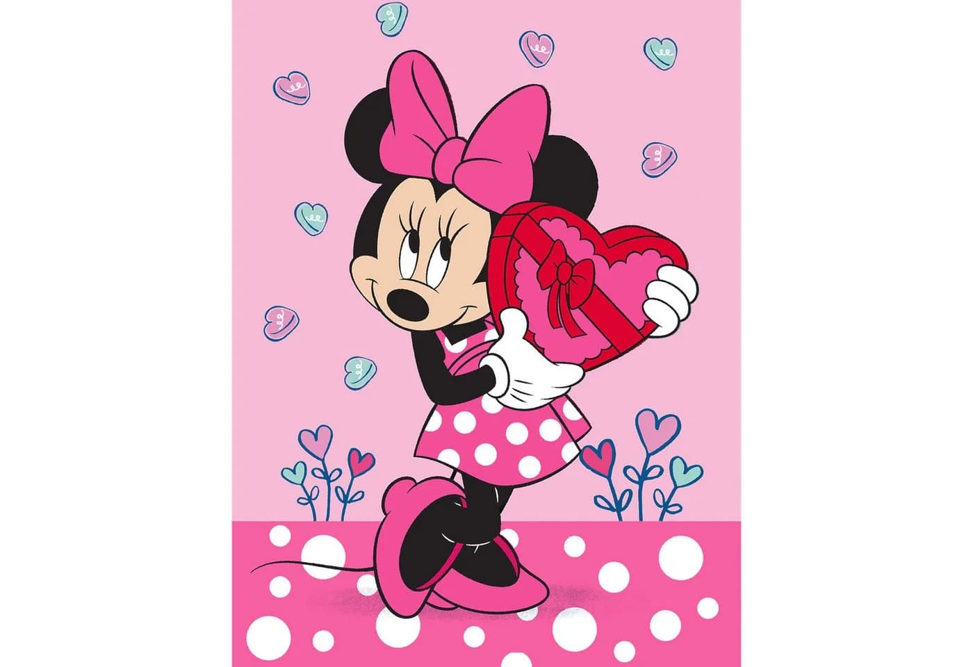 BERONAGE Minnie Mouse Kinderteppich Rosa Polyamid - Bild 2