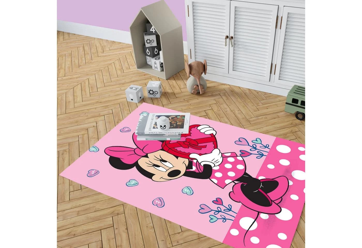 BERONAGE Minnie Mouse Kinderteppich Rosa Polyamid - Bild 3