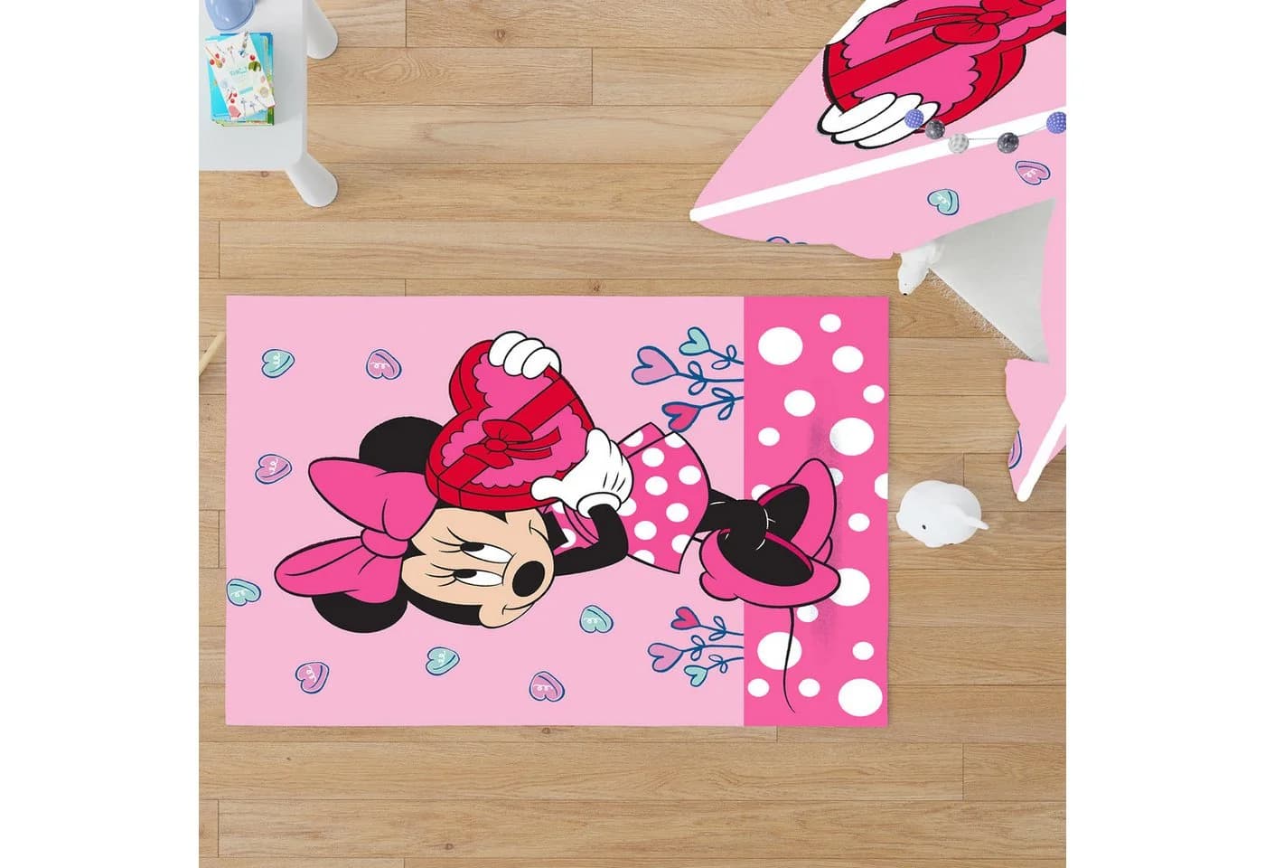 BERONAGE Minnie Mouse Kinderteppich Rosa Polyamid - Bild 5