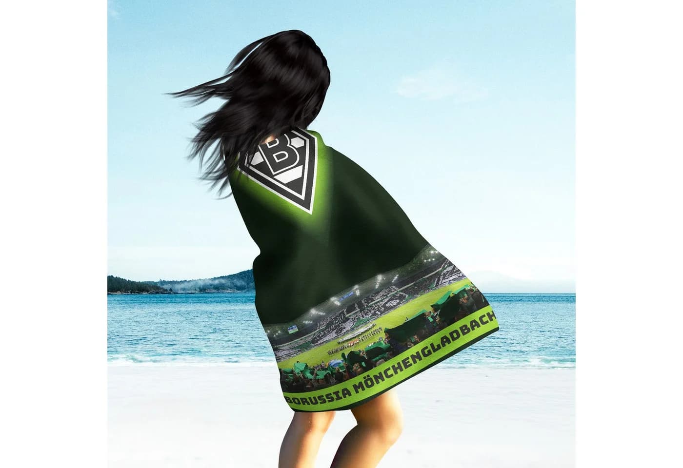 BERONAGE Strandtuch Borussia Mönchengladbach Frottee Velours 75x150 cm - Bild 4