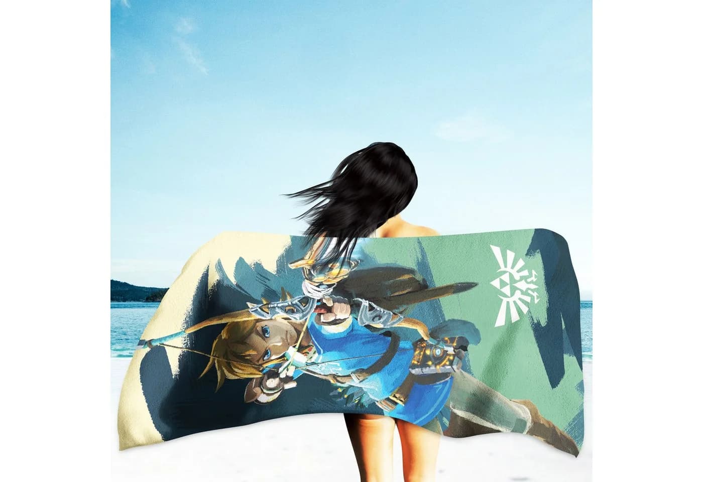 BERONAGE Strandtuch The Legend of Zelda Badetuch Link Arrow Bunt Frottee Velours - Bild 3