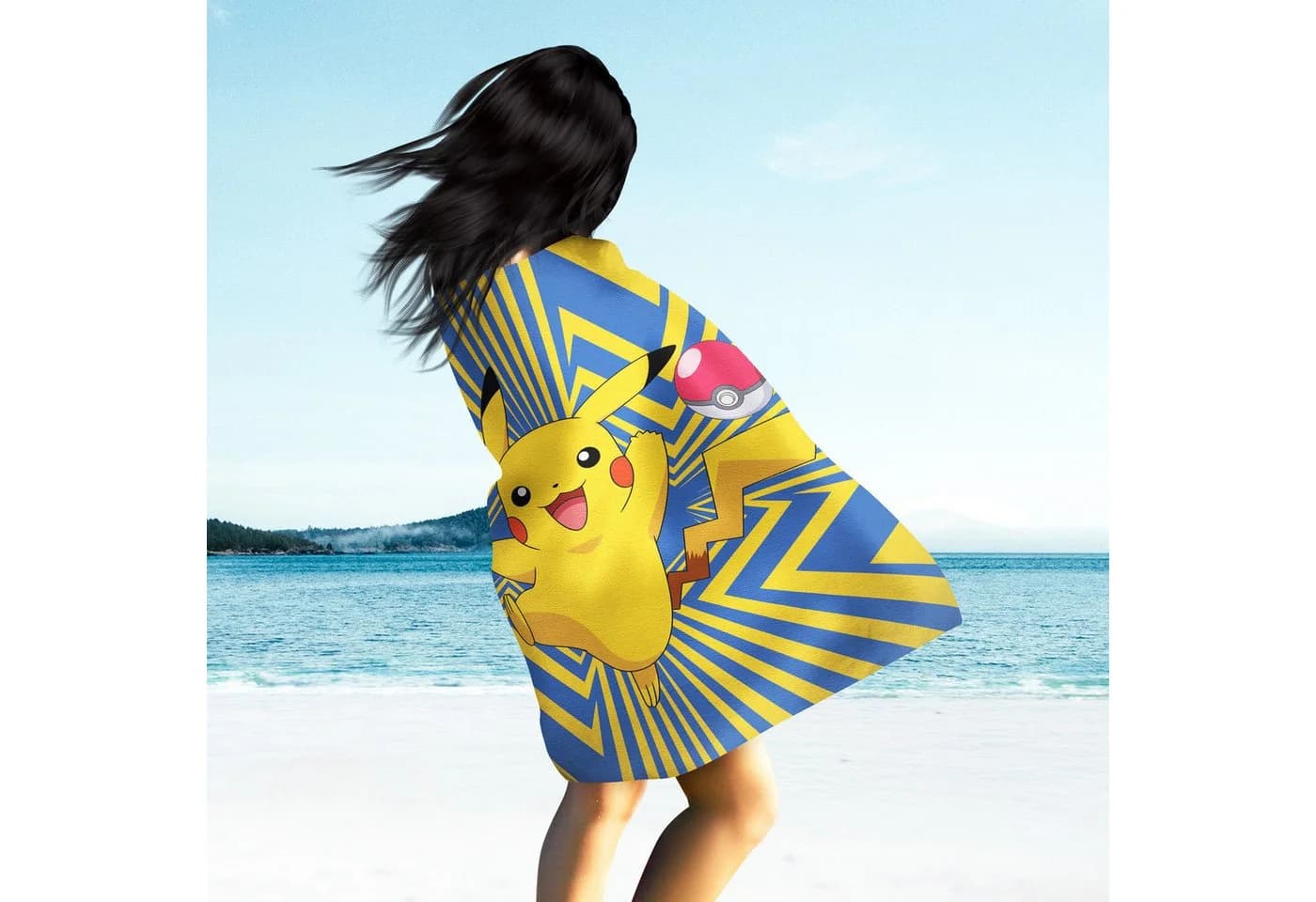 BERONAGE Kinderdecke Pikachu 160x200 cm Coral Fleece