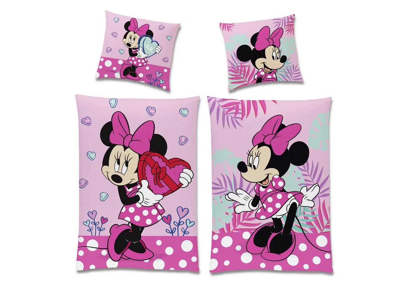 BERONAGE Kinderbettwäsche Minnie Mouse Herz 100% Baumwolle 2-tlg. - Bild 4