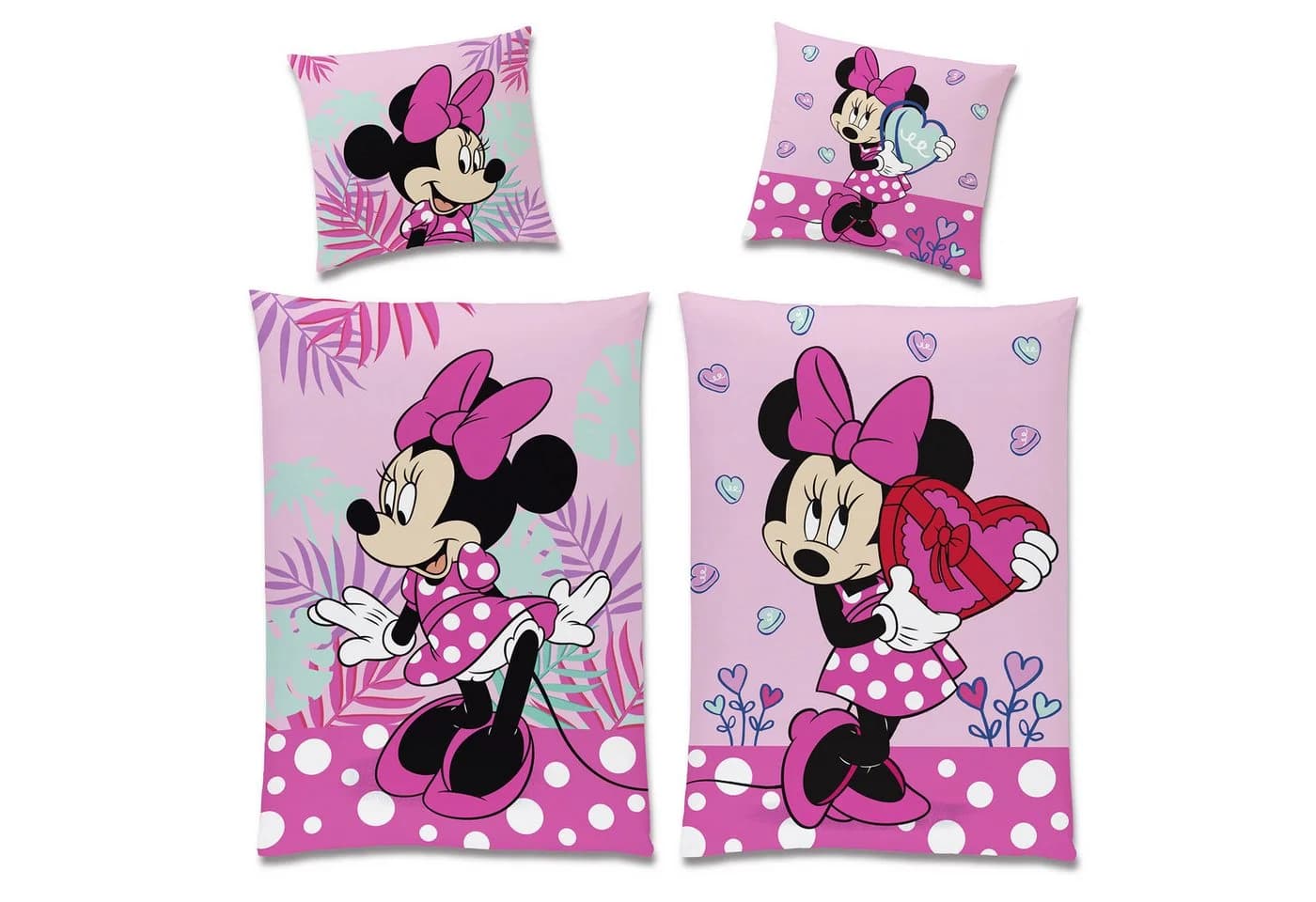BERONAGE Kinderbettwäsche Minnie Mouse Herz 100% Baumwolle 2-tlg. - Bild 5