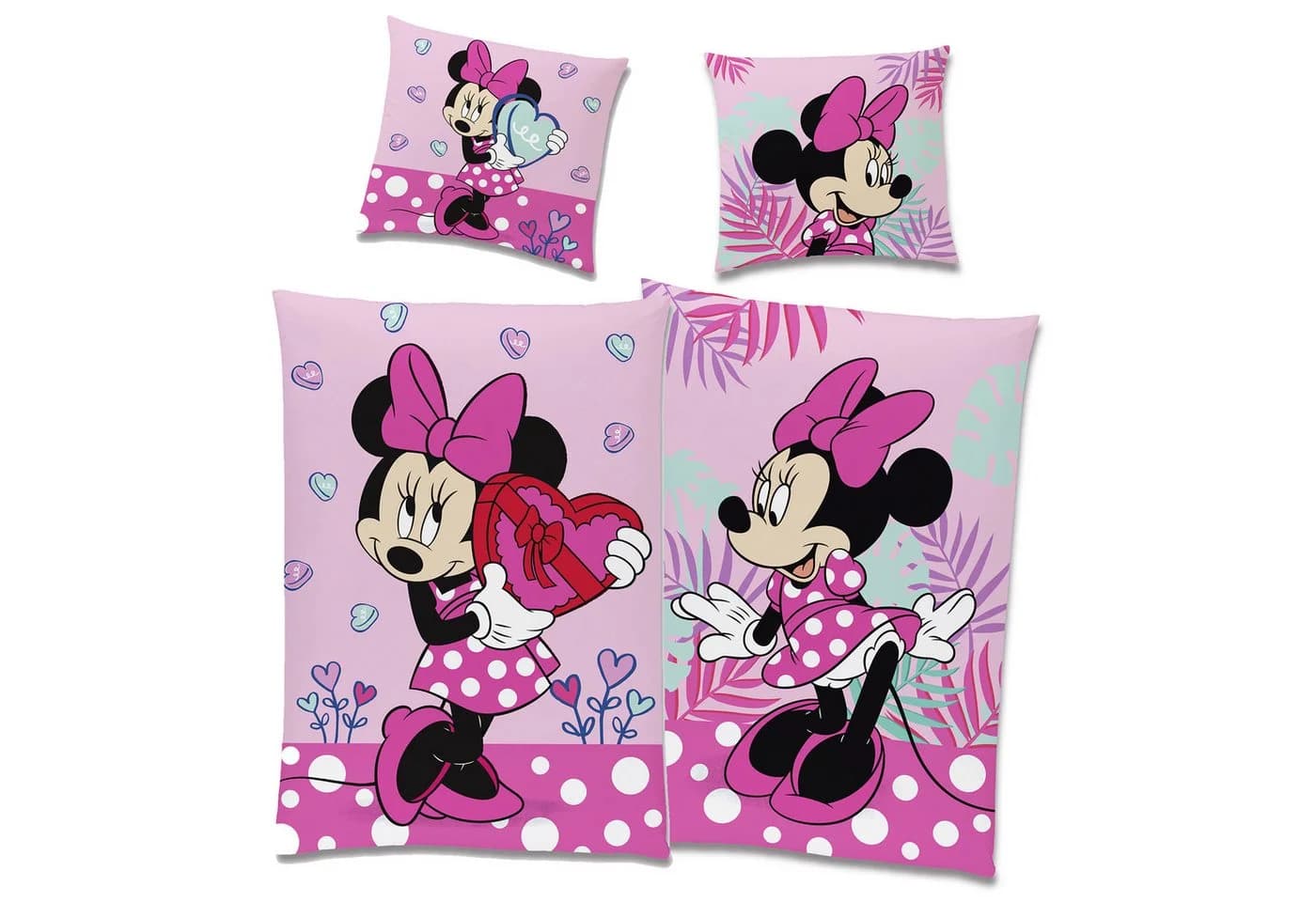 BERONAGE Kinderbettwäsche Minnie Mouse Flanell Baumwolle 2-teilig - Bild 2