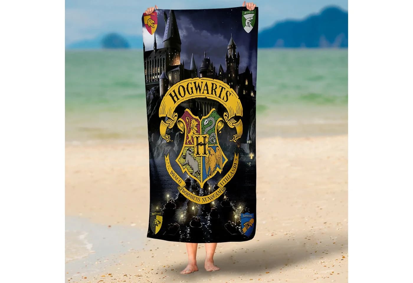 BERONAGE Harry Potter Hogwarts Strandtuch 100% Baumwolle Velours-Qualität