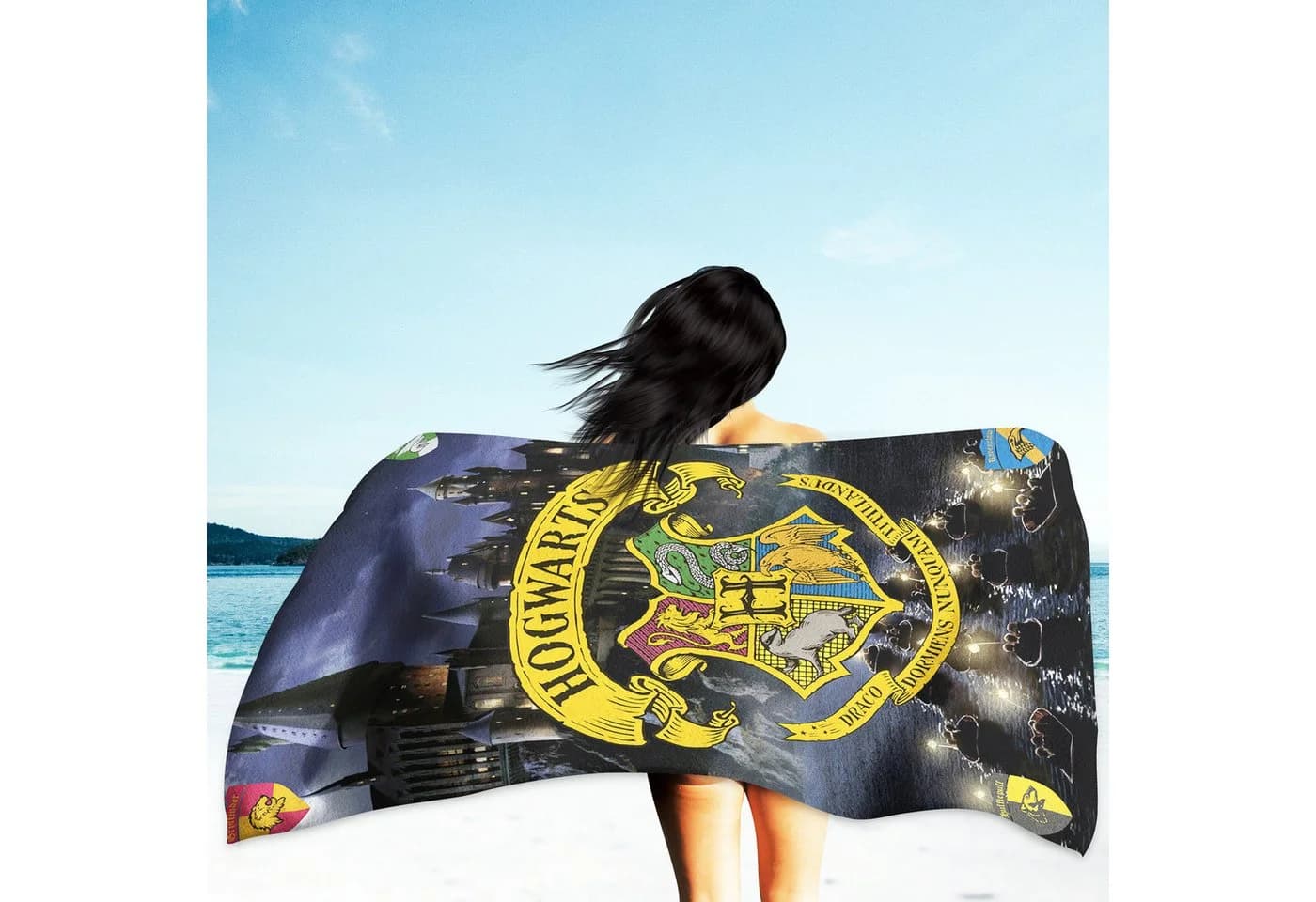 BERONAGE Harry Potter Hogwarts Strandtuch 100% Baumwolle Velours-Qualität - Bild 3