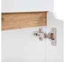 Lomadox Waschbeckenschrank SOLNA-56 Waschtischunterschrank 80 cm Hochglanz Weiß mit Wotaneiche Bild 3