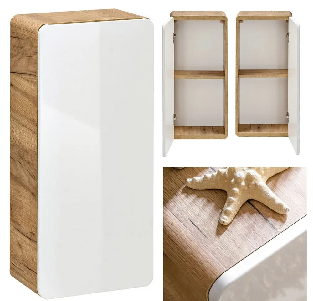 Lomadox Hängeschrank LUTON-56 Weiß Hochglanz Softclose - Bild 2