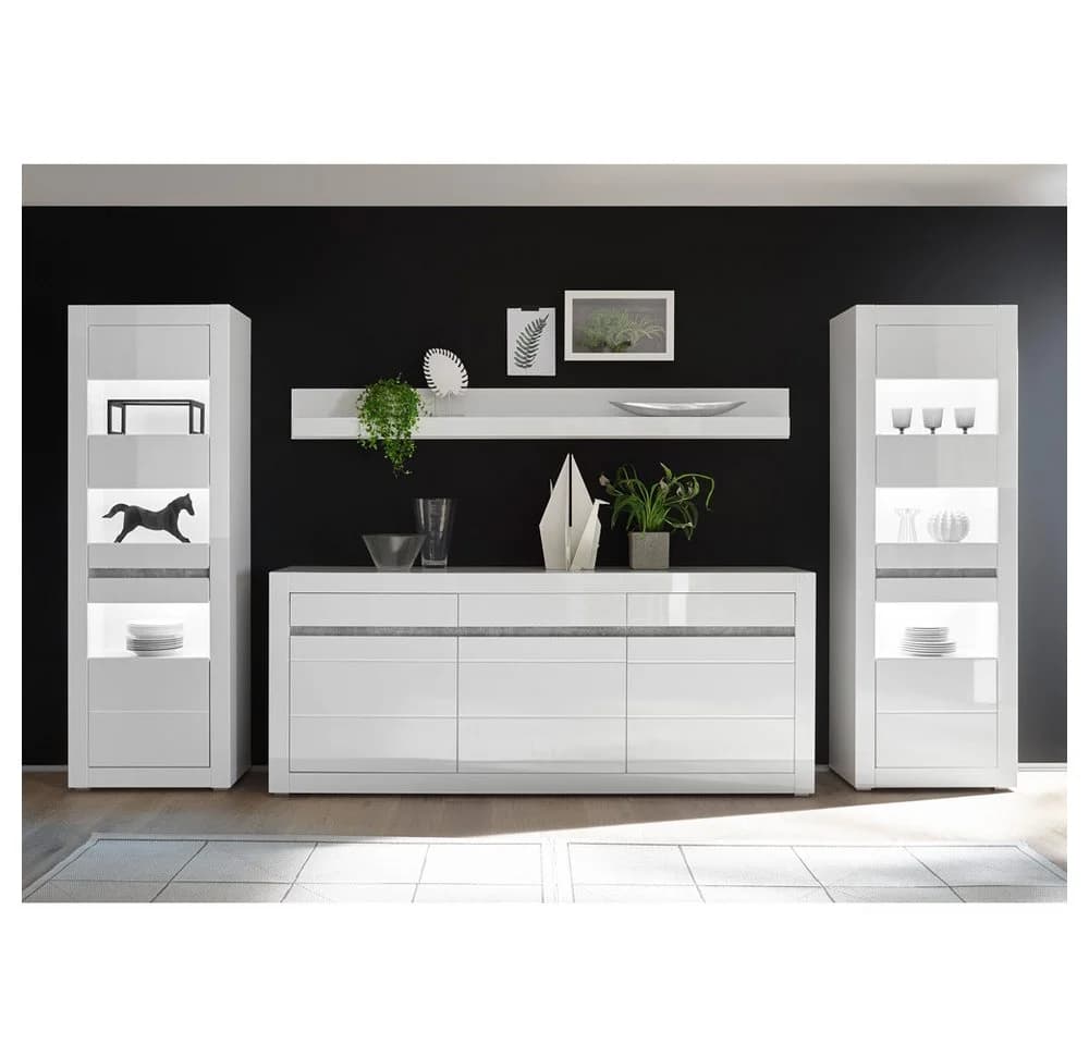 Lomadox Wandboard COGO-61 Weiß Hochglanz Modernes Regal - Bild 2