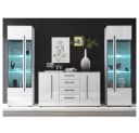 Lomadox Wohnwand COLORADO-61 Weiß Hochglanz mit LED und Soft-Close Bild 1
