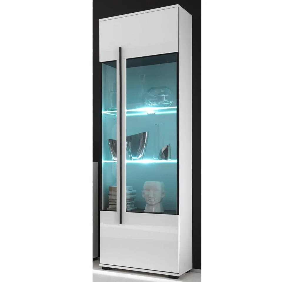 Lomadox Wohnwand COLORADO-61 Weiß Hochglanz mit LED und Soft-Close - Bild 5