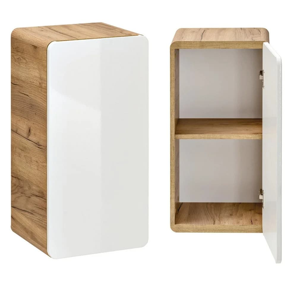 Lomadox Badmöbel-Set LUTON-56 Weiß Hochglanz mit LED - Bild 5