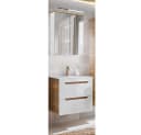 Lomadox Badmöbel-Set LUTON-56 Weiß mit LED und Softclose Bild 2