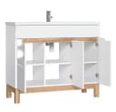 Lomadox Waschtisch SOLNA-56 Weiß Wotaneiche 100x85x46cm Bild 1