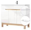 Lomadox Waschtisch SOLNA-56 Weiß Wotaneiche 100x85x46cm Bild 2