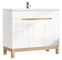 Lomadox Waschtisch SOLNA-56 Weiß Wotaneiche 100x85x46cm Bild 3