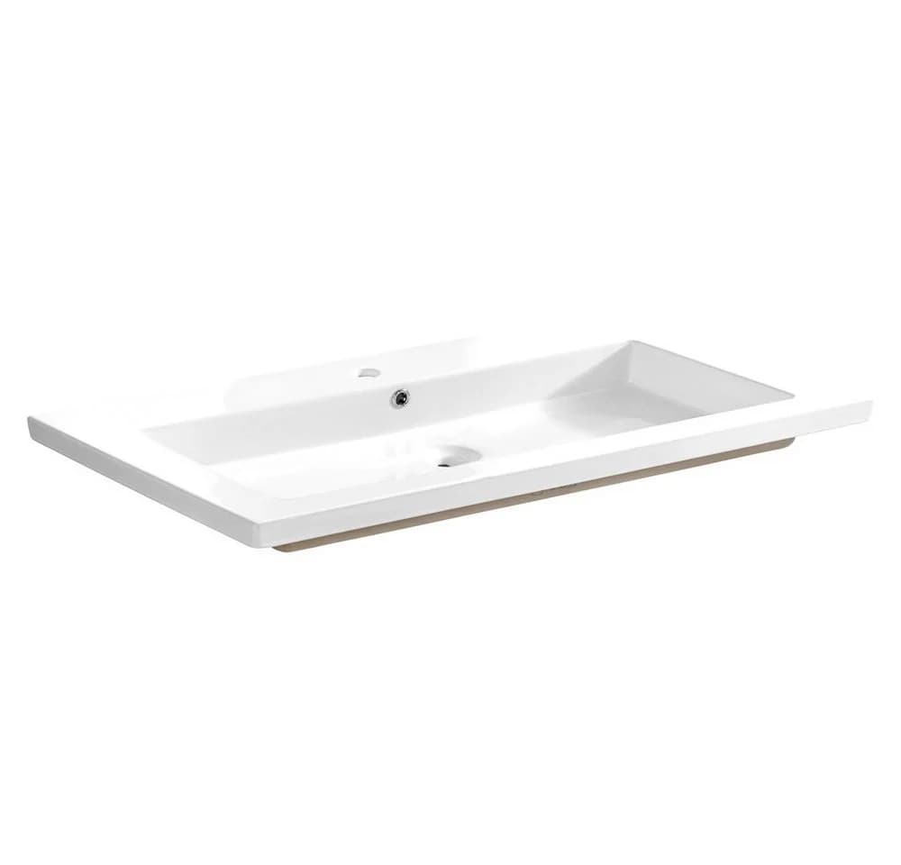 Lomadox Waschtisch SOLNA-56 Weiß Wotaneiche 100x85x46cm - Bild 5