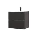 Lomadox Waschtischunterschrank TOSKANA-BLACK-56 Anthrazit Soft-Close Bild 1