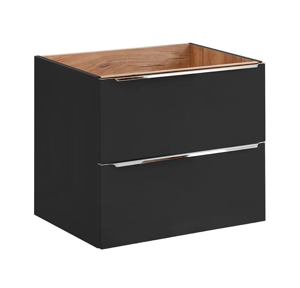 Lomadox Waschtischunterschrank TOSKANA-BLACK-56 Anthrazit Soft-Close - Bild 2