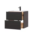 Lomadox Waschtischunterschrank TOSKANA-BLACK-56 Anthrazit Soft-Close Bild 3
