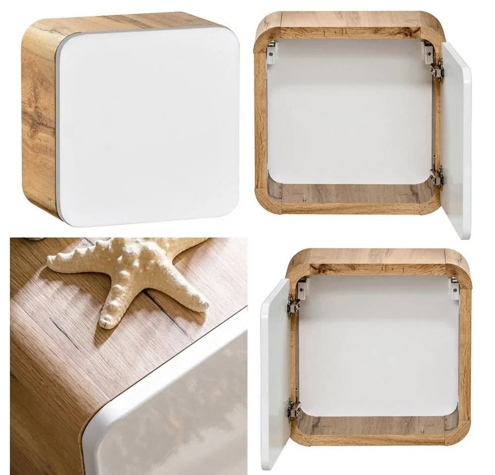 Lomadox Badmöbel-Set LUTON-56 mit LED-Spiegel und Keramik-Waschtisch - Bild 5